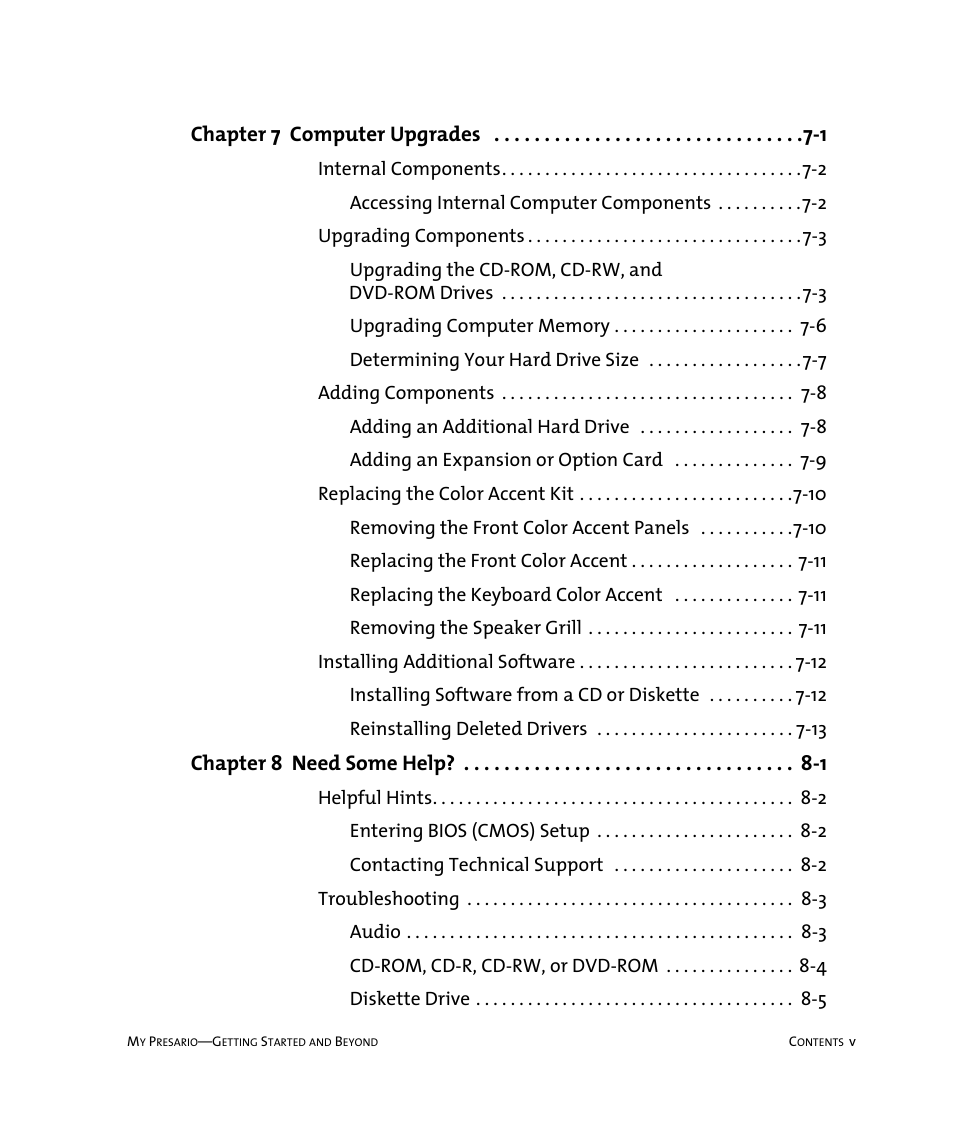 Compaq Presario Internet PC User Manual | Page 5 / 140