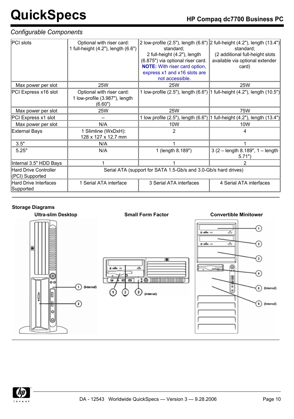 Quickspecs | Compaq dc7700 User Manual | Page 10 / 49