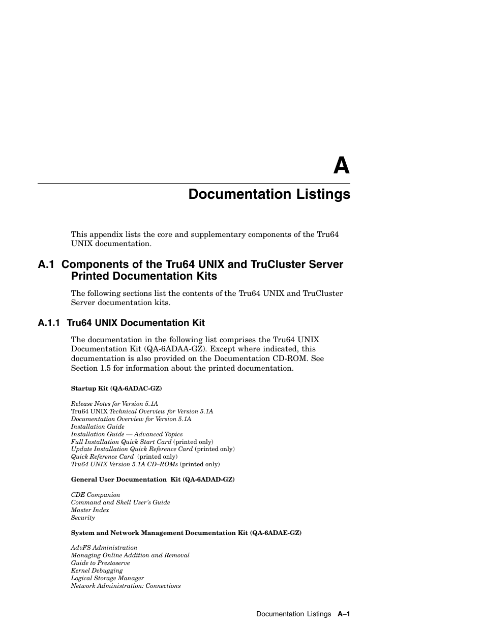 Documentation listings | Compaq AA-RH8RD-TE User Manual | Page 69 / 84