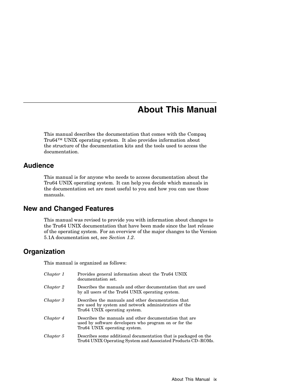 About this manual, Audience, New and changed features | Organization | Compaq AA-RH8RD-TE User Manual | Page 9 / 84