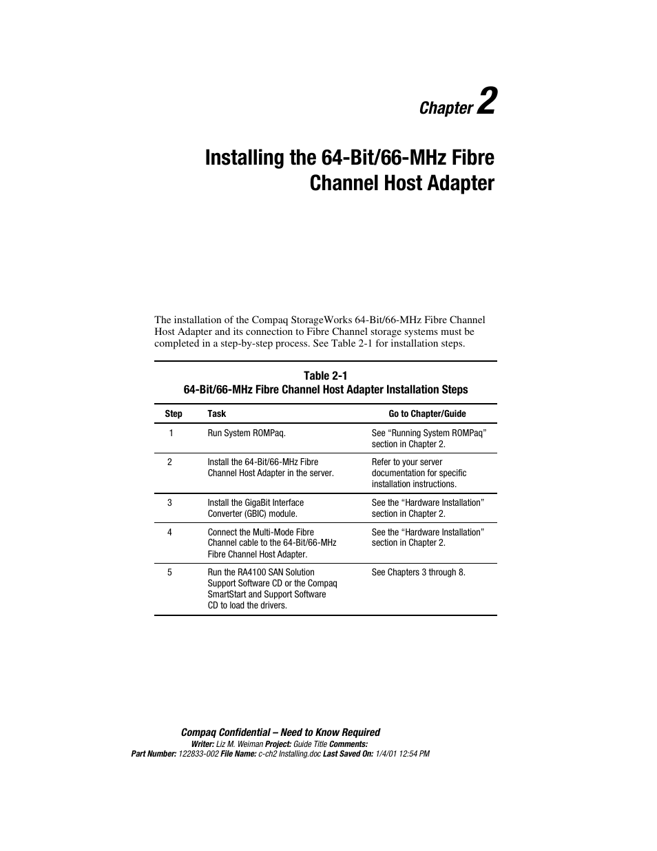 Chapter 2, Continued, Chapter | Compaq 64-Bit User Manual | Page 13 / 55