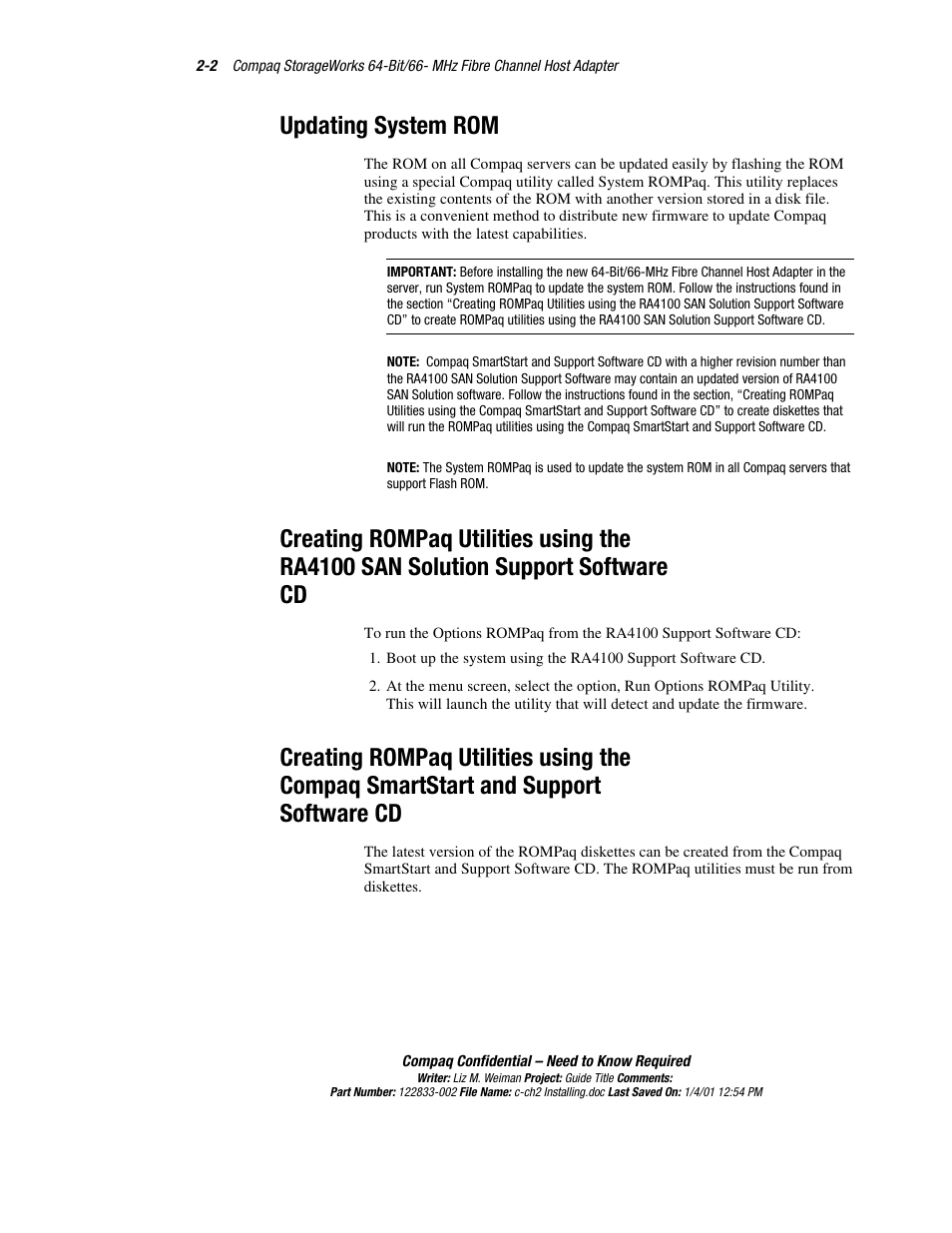 Updating system rom | Compaq 64-Bit User Manual | Page 14 / 55