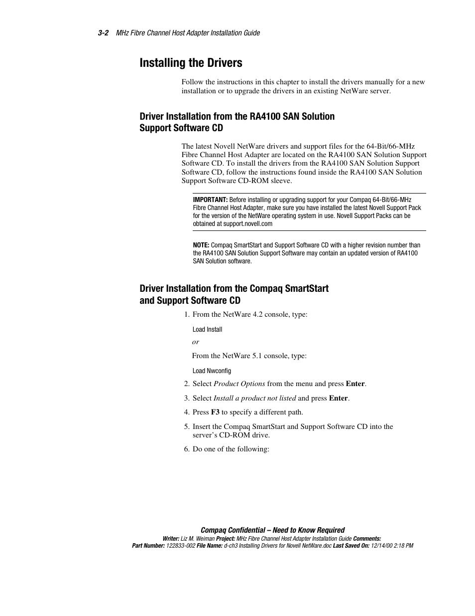 Installing the drivers | Compaq 64-Bit User Manual | Page 22 / 55