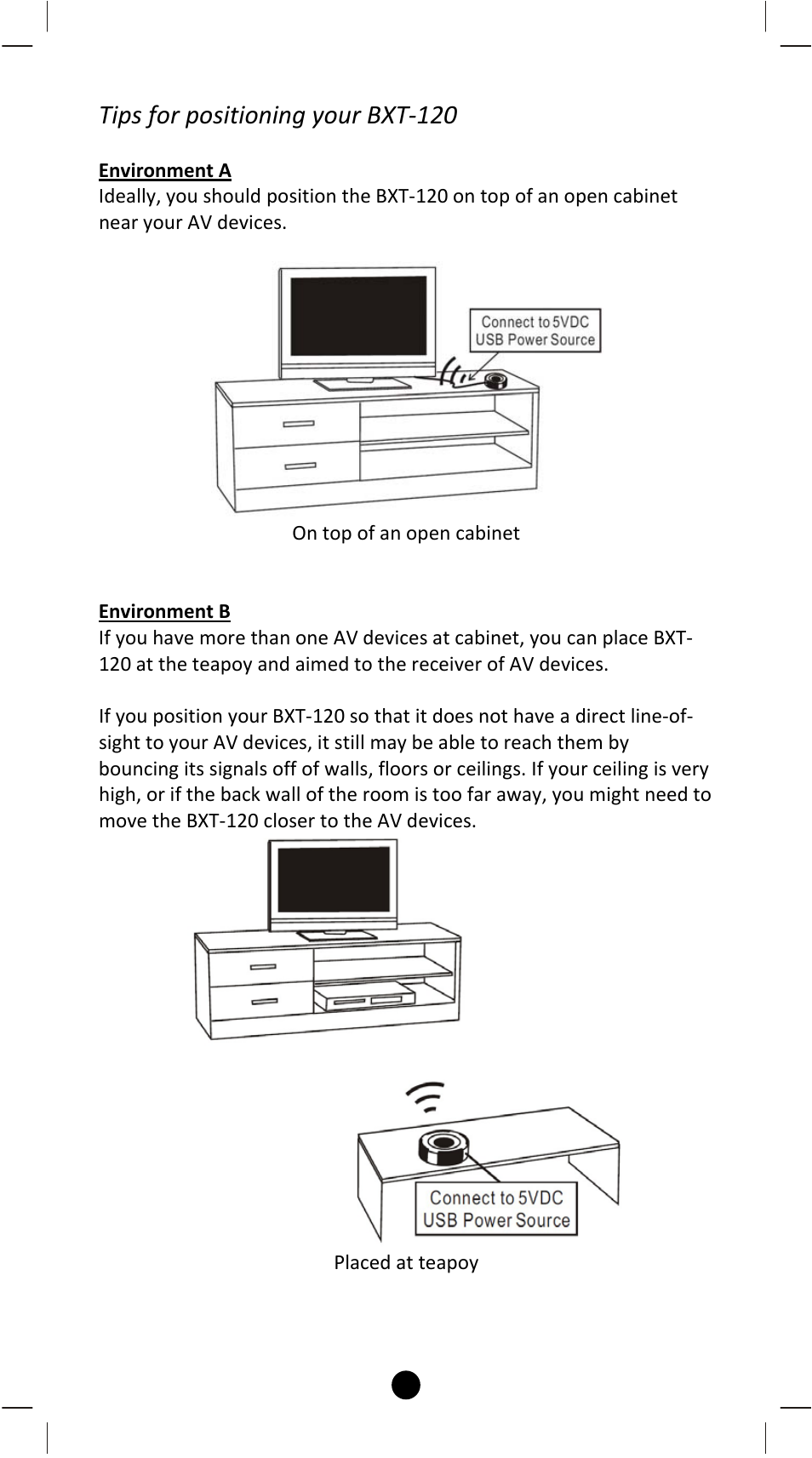 Tips for positioning your bxt‐120 | Remotec BXT-120 V2.0 User Manual | Page 5 / 50