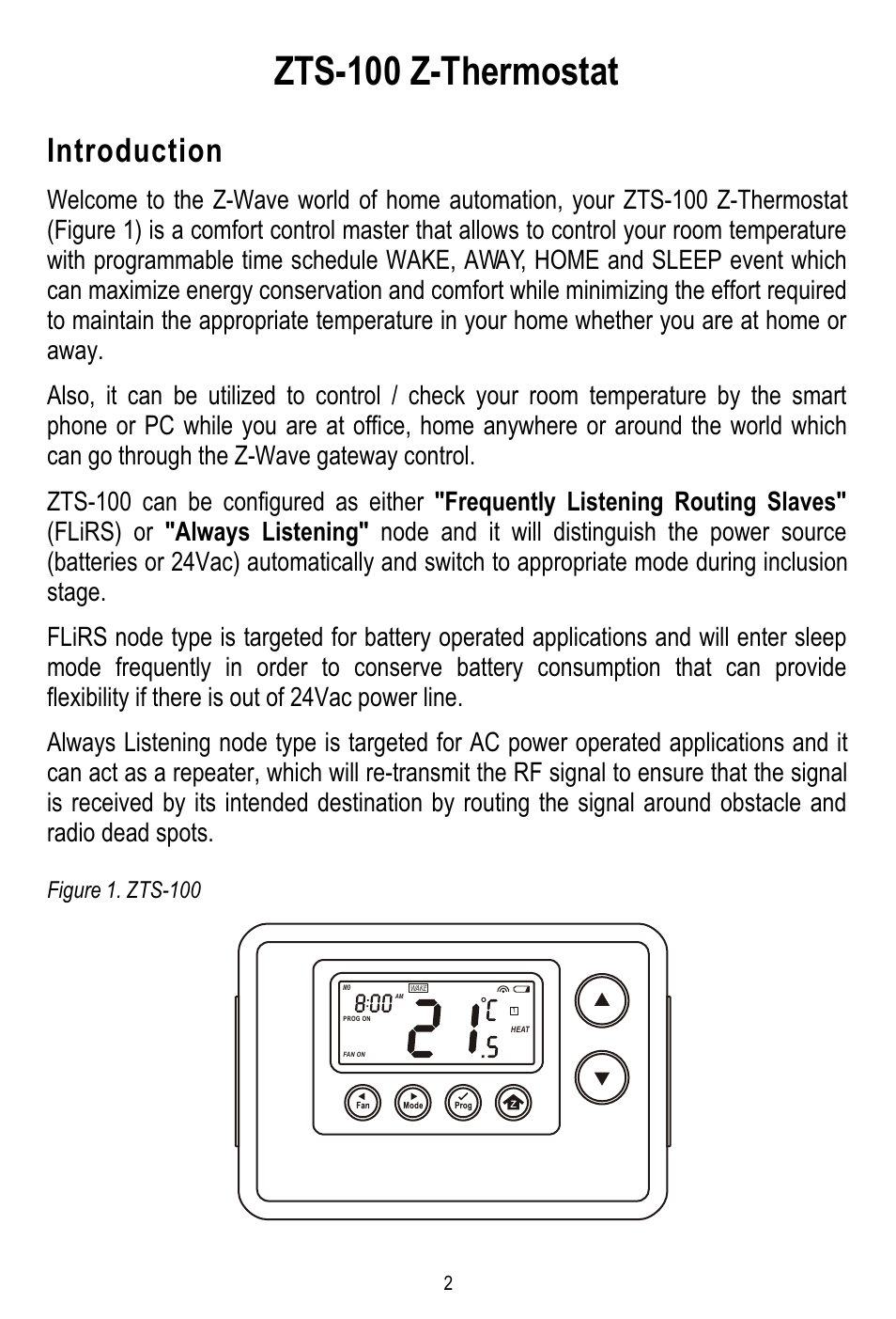 Zts-100 z-thermostat, Introduction | Remotec ZTS-100 V2.04 User Manual | Page 3 / 32