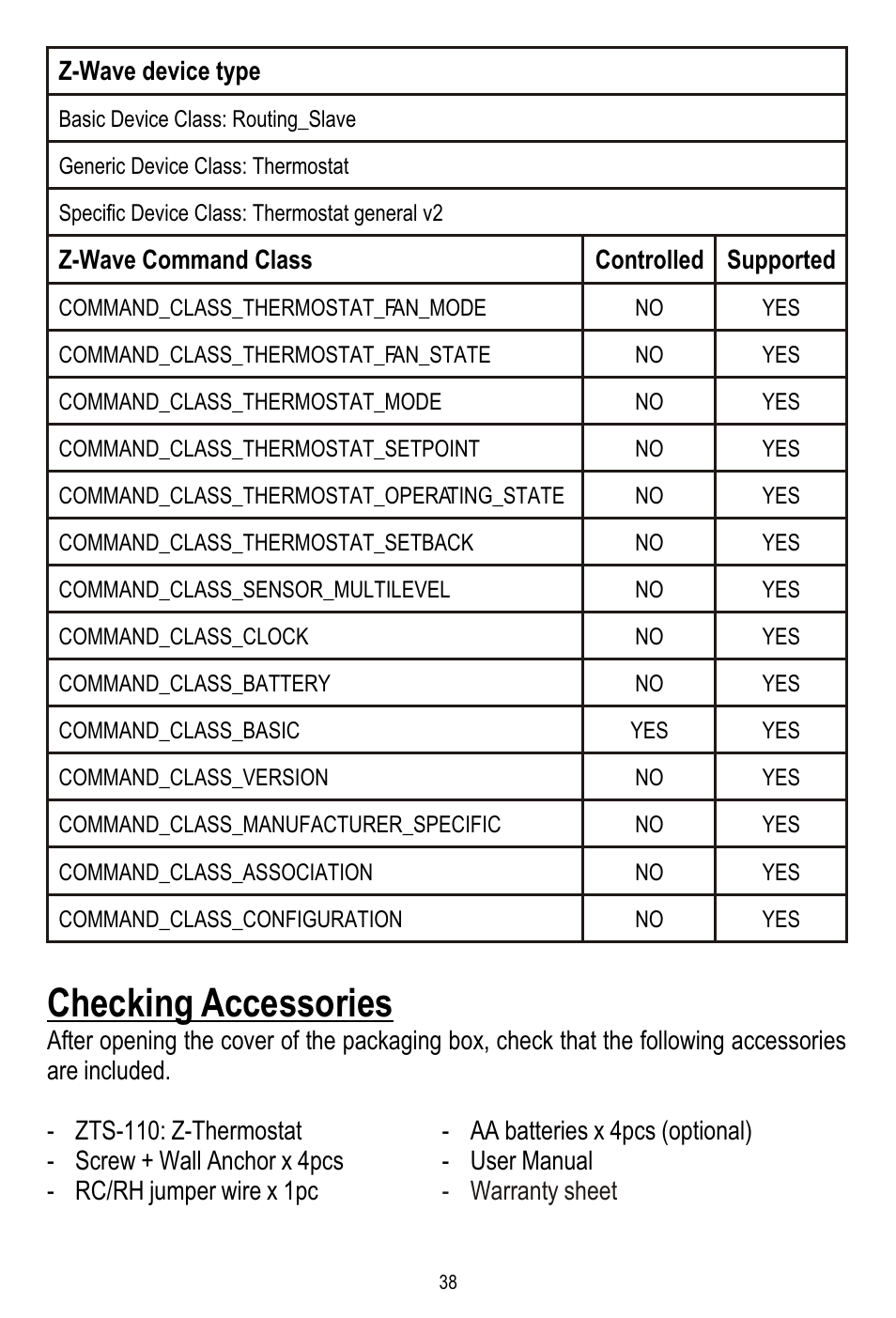 Checking accessories | Remotec ZTS-110 V3.12 User Manual | Page 39 / 40