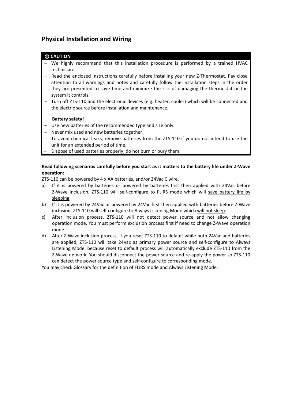 Physical installation and wiring | Remotec ZTS-110 V3.14 User Manual | Page 6 / 42