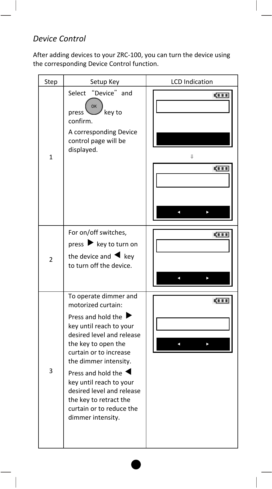 Device control | Remotec ZRC-100 V1.53 User Manual | Page 14 / 61