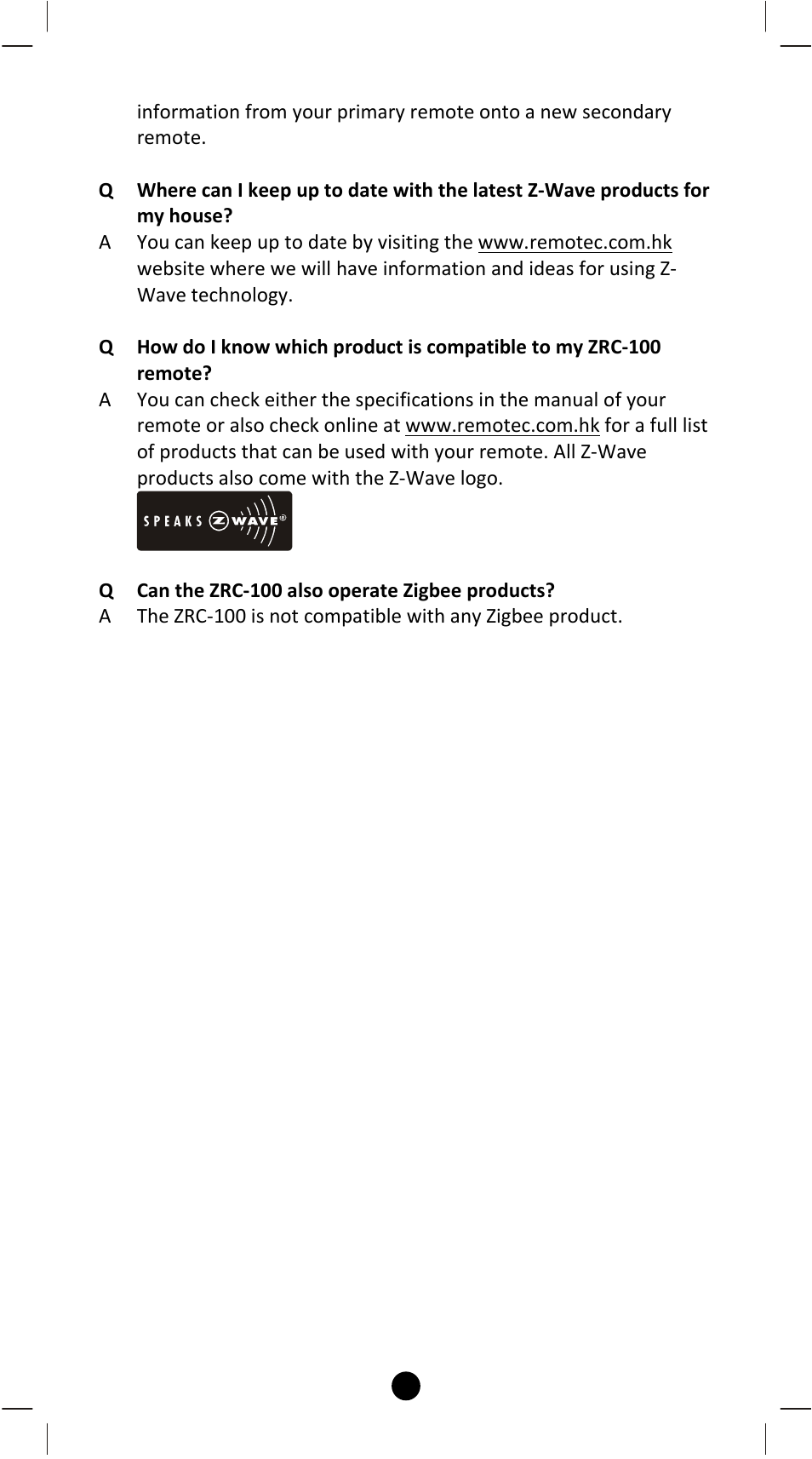 Remotec ZRC-100 V1.53 User Manual | Page 58 / 61