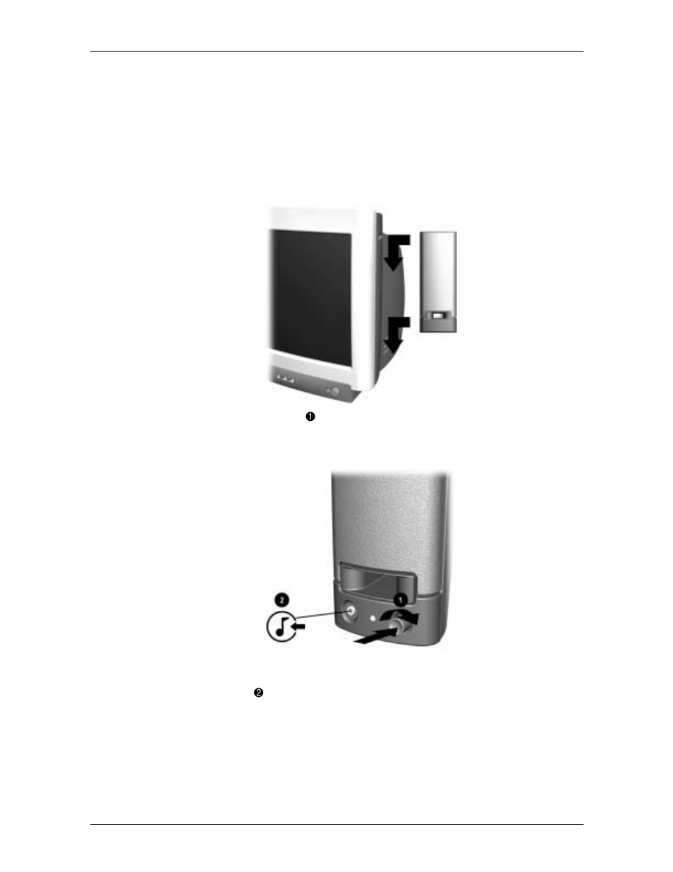 Attaching the speakers to the monitor | Compaq 9500 User Manual | Page 12 / 36