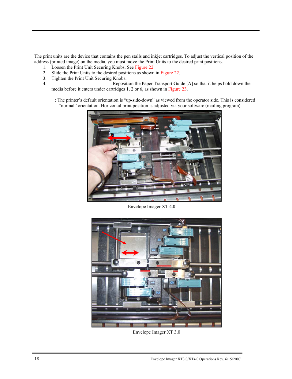 Rint, Ositioning, Ertical | Ddress | Rena Envelope Imager XT 3.0 User Manual | Page 18 / 56