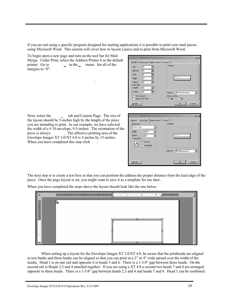 Printing from microsoft word | Rena Envelope Imager XT 3.0 User Manual | Page 39 / 56