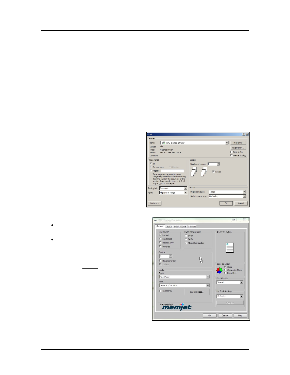 Section 3 – operating the printer, Printer driver properties, General tab | Rinter, River, Roperties | Rena MACH X (Digital Color Label Printer) User Manual | Page 51 / 125