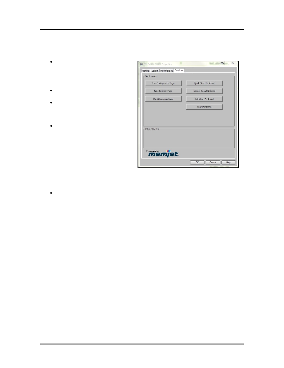 Services tab | Rena MACH X (Digital Color Label Printer) User Manual | Page 58 / 125