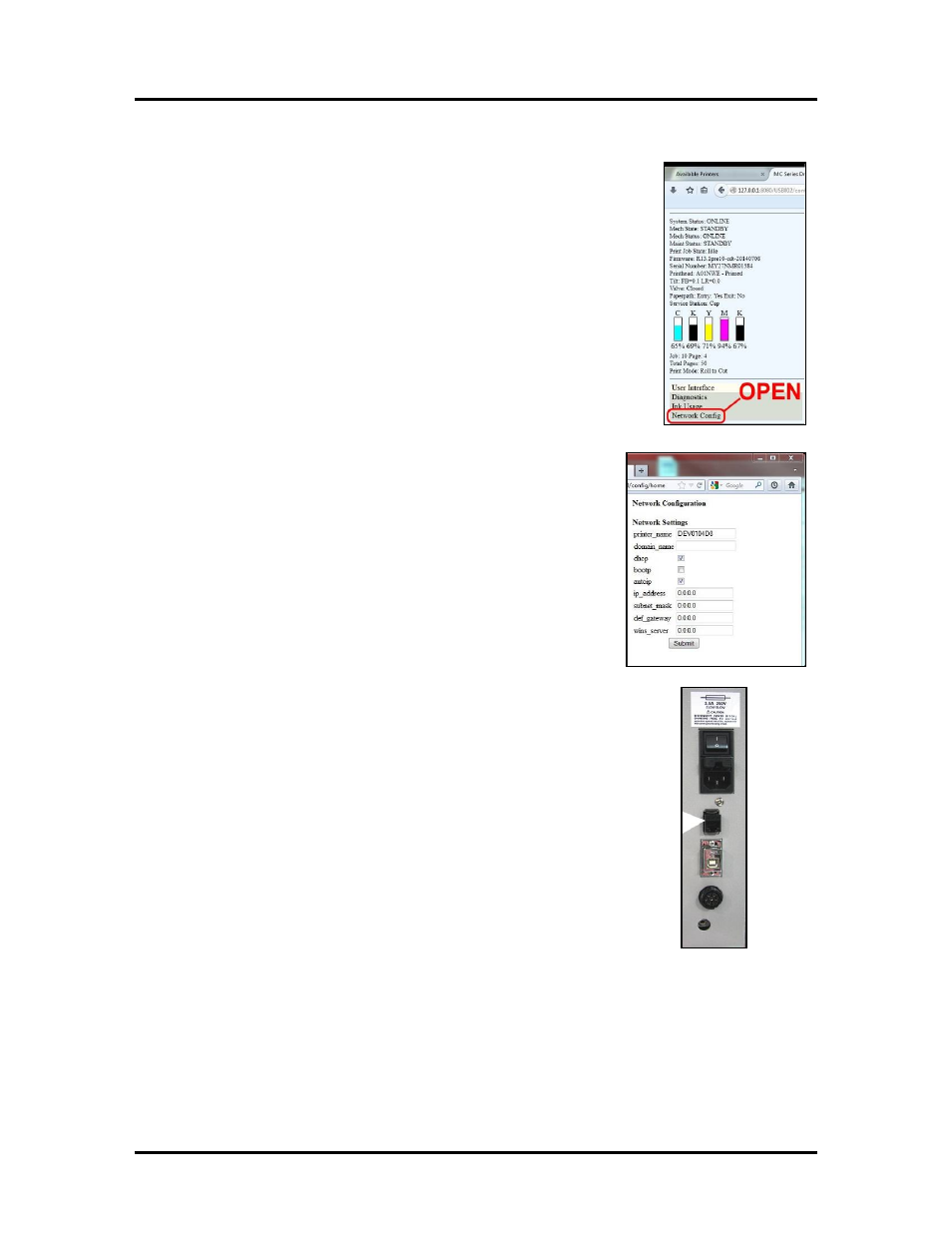 Network configuration menu | Rena MACH X (Digital Color Label Printer) User Manual | Page 66 / 125