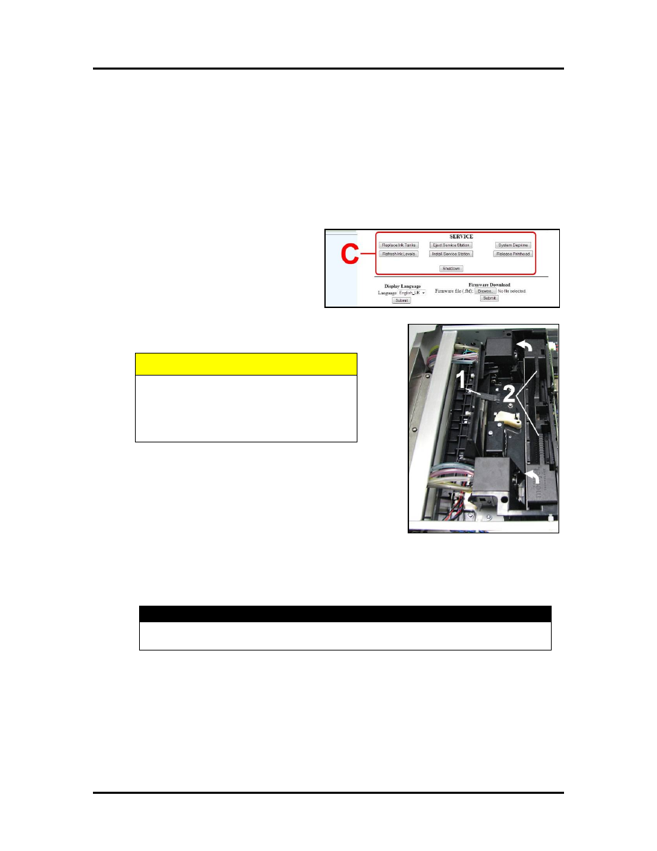 Removing/replacing the printhead cartridge, Emoving, Eplacing the | Rinthead, Artridge, Caution | Rena MACH X (Digital Color Label Printer) User Manual | Page 73 / 125