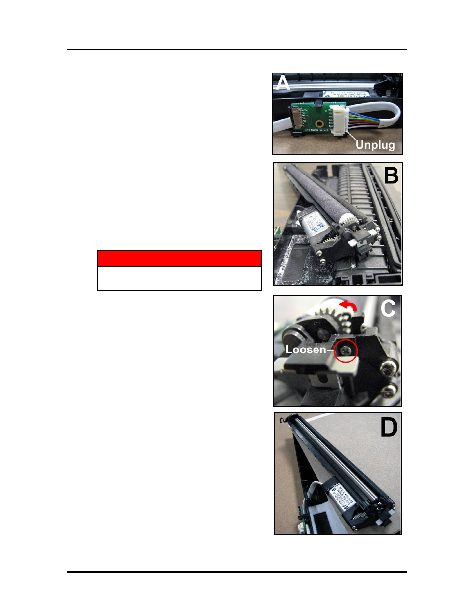 Wiper motor assembly removal and cleaning, Warning | Rena MACH X (Digital Color Label Printer) User Manual | Page 81 / 125