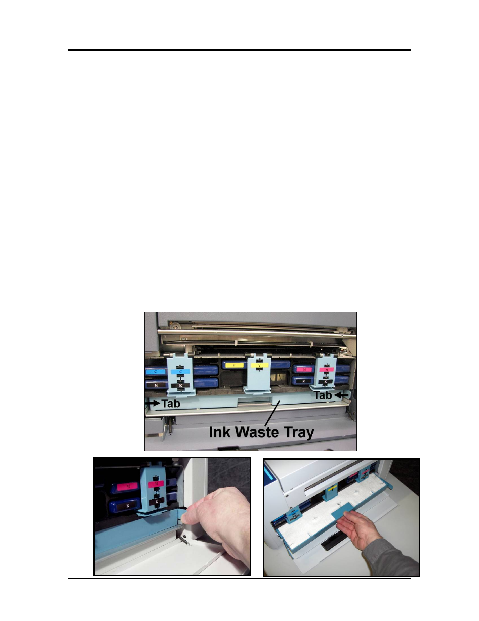 Inspecting/replacing the waste ink tray, Nspecting, Eplacing the | Aste | Rena MACH X (Digital Color Label Printer) User Manual | Page 87 / 125