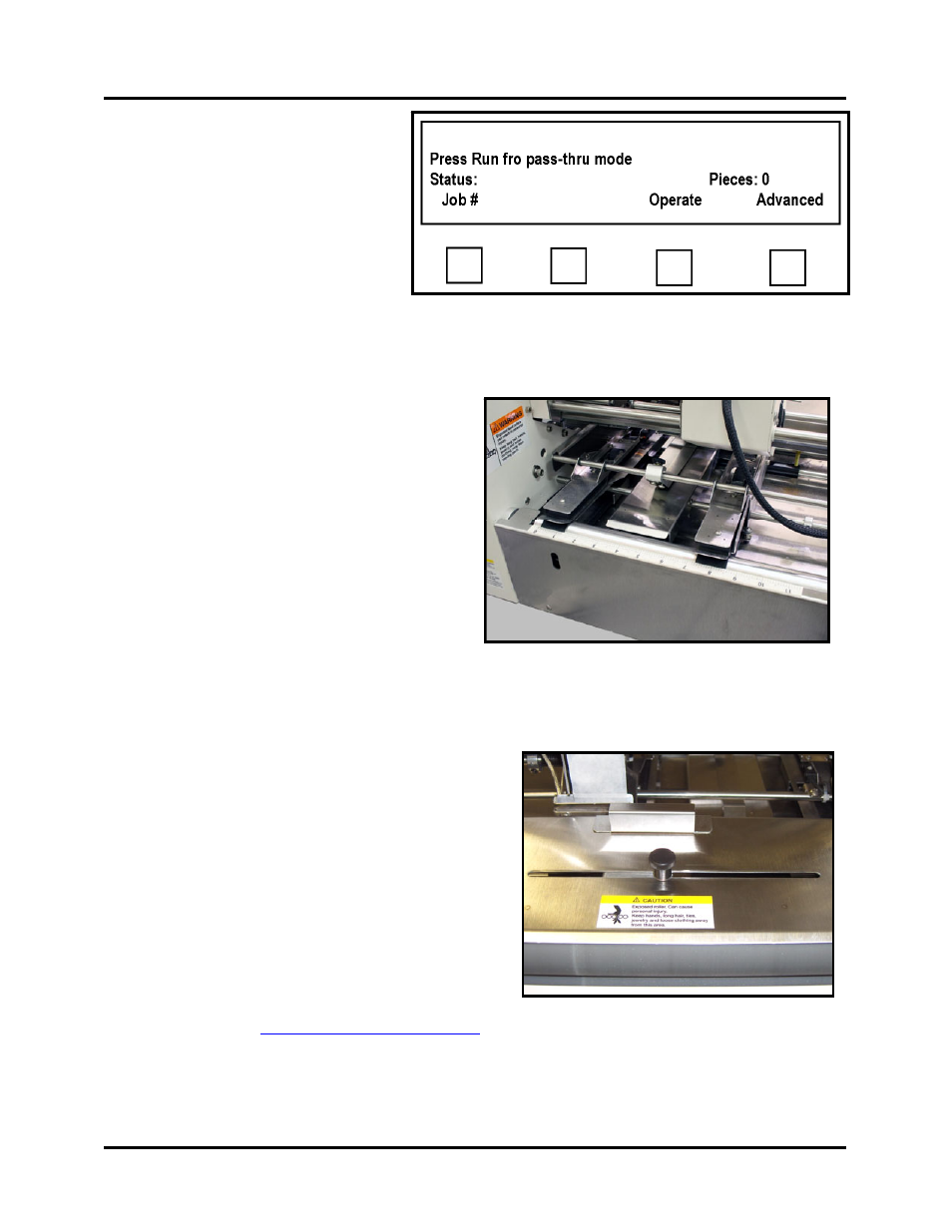 Press the stop button to stop the tabber, Turn the tabber off using the main power switch, Proceed to “media thickness adjustment” section | Rena T-650 User Manual | Page 18 / 118