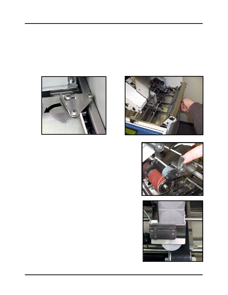 Head 1 adjustment – side tabbing, Unlatch the exit roller assembly and swing it open, Lower the pressure roller release latch | Rena T-650 User Manual | Page 23 / 118