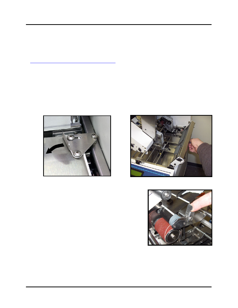 Head 1 adjustment – front tabbing, Unlatch the exit roller assembly and swing it open | Rena T-650 User Manual | Page 26 / 118