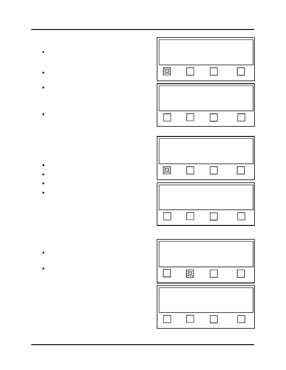 Back – brings you back to the previous screen, 1 – selects one tab/stamp, 2 – selects two tabs/stamps | 3 – selects three tabs/stamps | Rena T-650 User Manual | Page 44 / 118