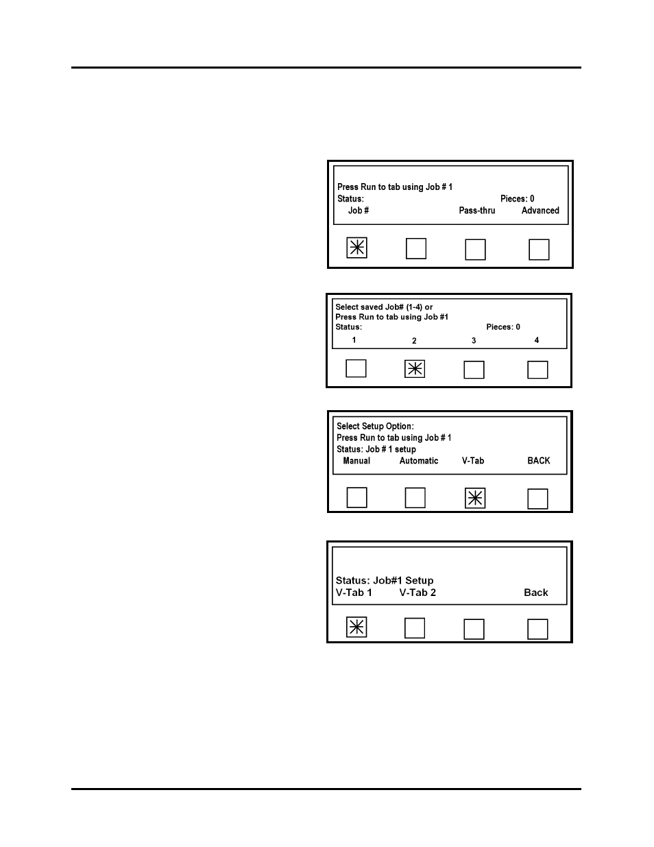 Manual v-tab adjustment, Open the exit roller assembly, From the select setup option screen select v-tab | Rena T-650 User Manual | Page 49 / 118