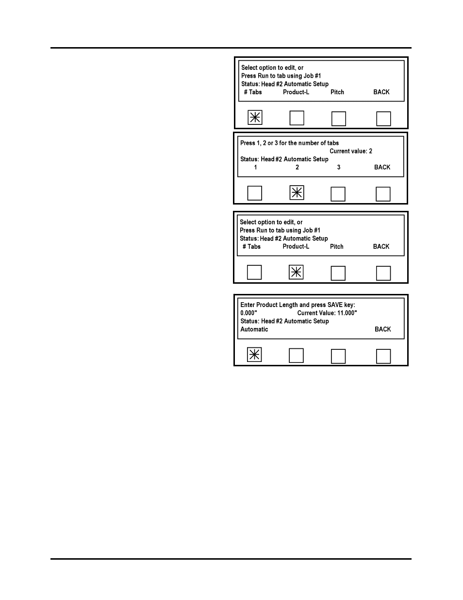 From this screen select # tabs | Rena T-650 User Manual | Page 57 / 118