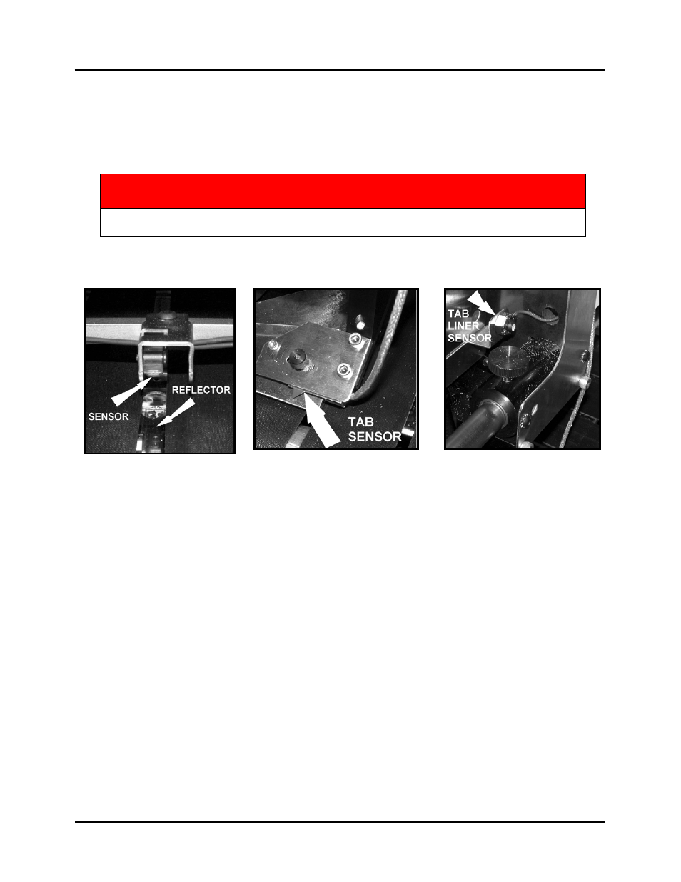 Cleaning the sensors, Media sensor test, Web (bin) sensor test | Warning | Rena T-950 User Manual | Page 64 / 81
