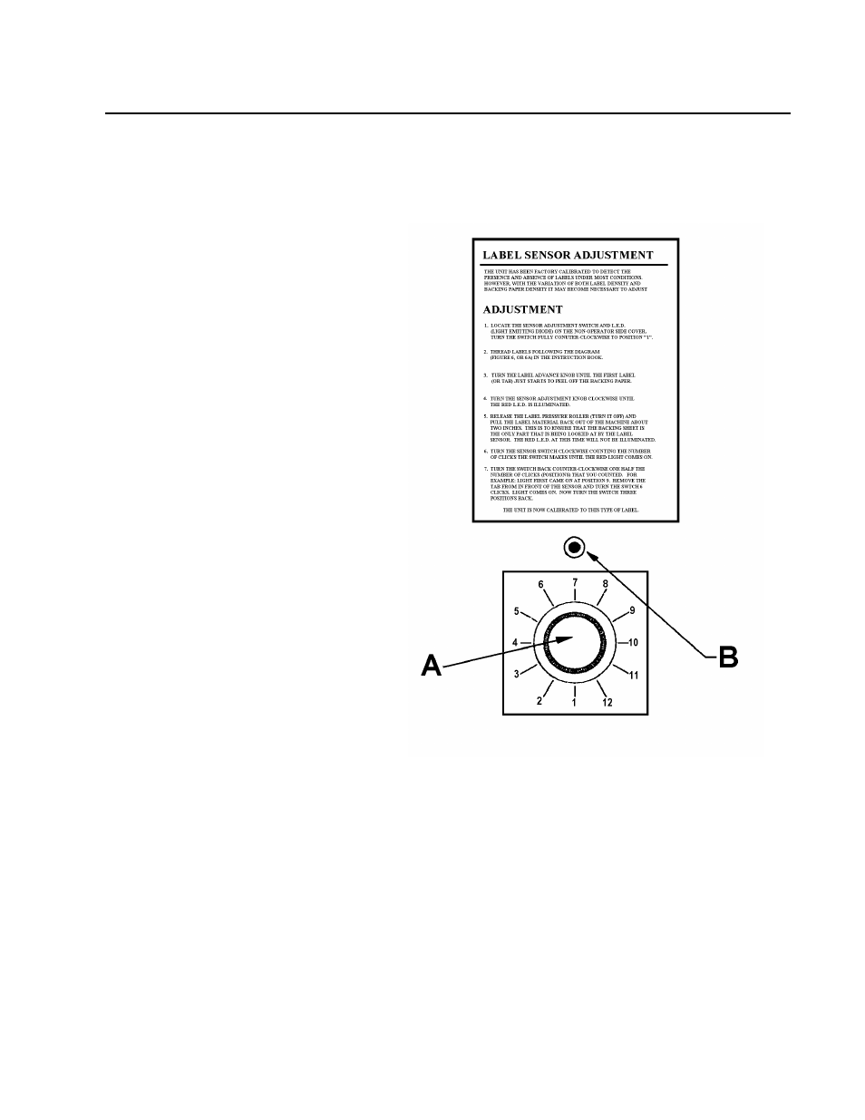 Label sensor adjustment, Figure 9 | Rena L-350 User Manual | Page 11 / 16