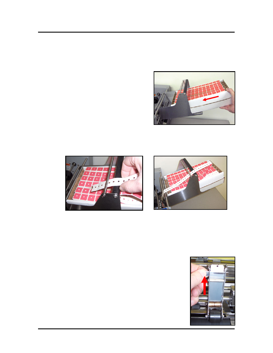 Loading/threading tabs, Slide the tab box into the tab box tray, as shown | Rena T-350 User Manual | Page 20 / 44