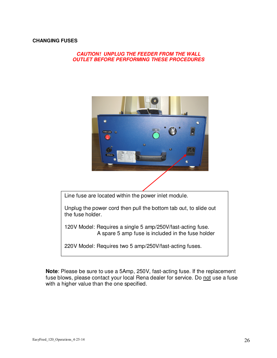 Rena EasyFeed 120 User Manual | Page 26 / 27