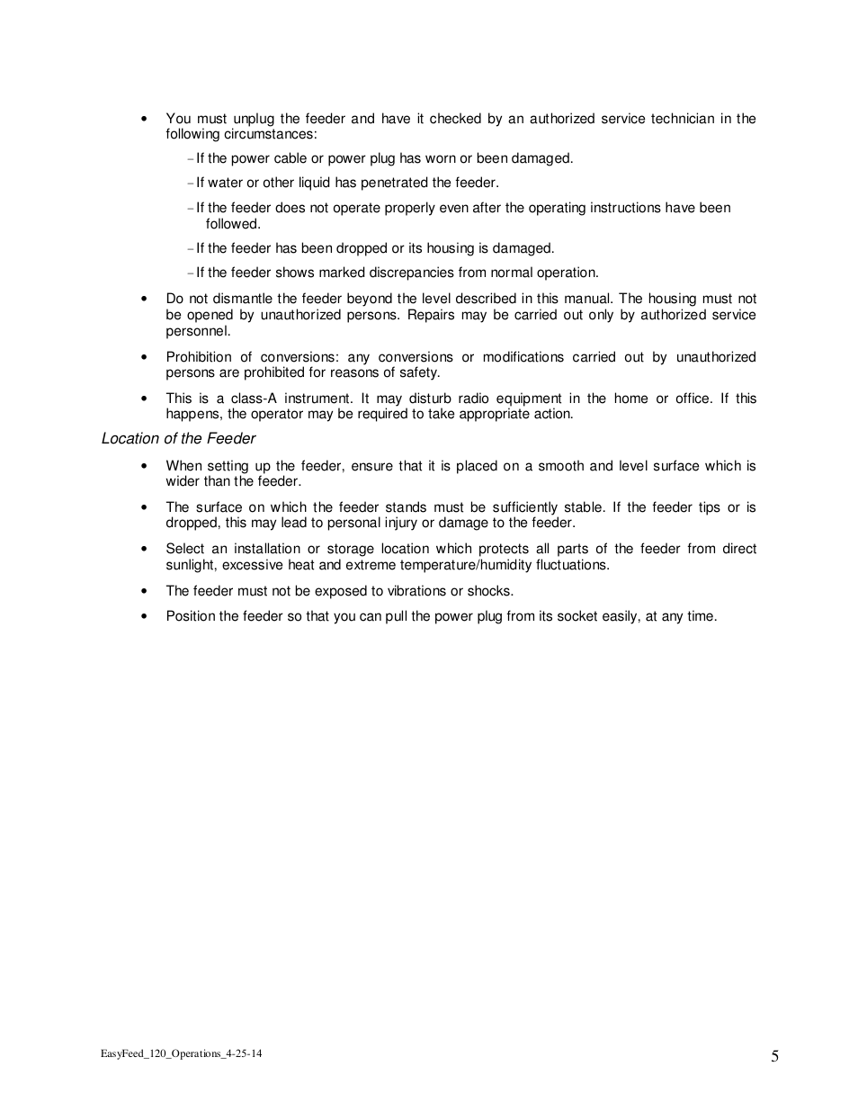 Rena EasyFeed 120 User Manual | Page 5 / 27