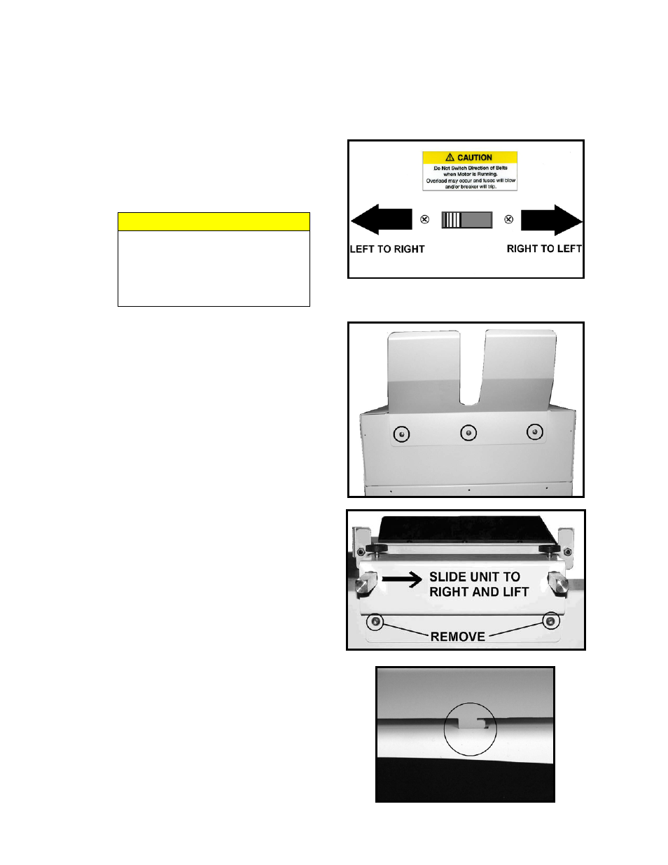 Setting up the conveyor, Caution | Rena TB-690 User Manual | Page 4 / 8