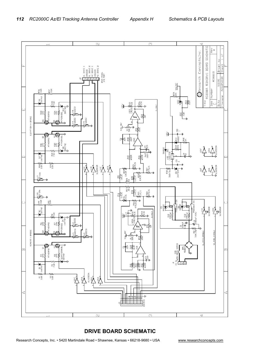 Drive board schematic processor board schematic | Research Concepts RC2000C User Manual | Page 120 / 123