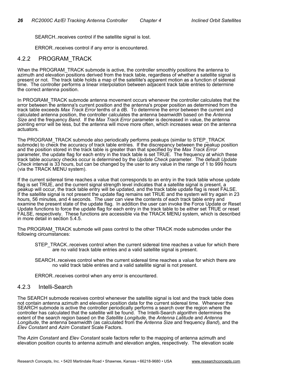 2 program_track, 3 intelli-search, 2 program_track 4.2.3 intelli-search | Research Concepts RC2000C User Manual | Page 34 / 123