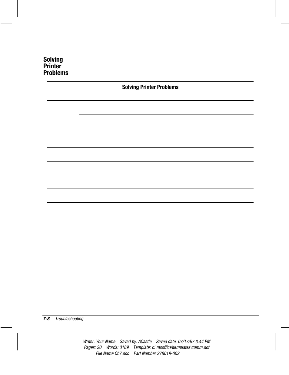 Solving printer problems | Compaq Deskpro 2000 Series User Manual | Page 136 / 192