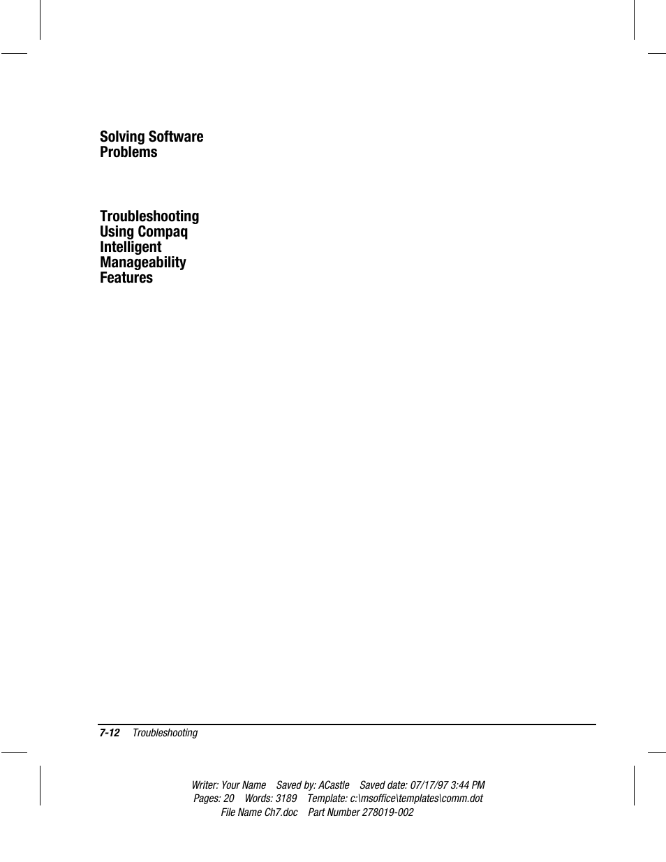 Solving software problems | Compaq Deskpro 2000 Series User Manual | Page 140 / 192