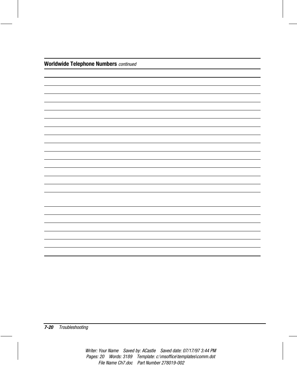 Worldwide telephone numbers | Compaq Deskpro 2000 Series User Manual | Page 148 / 192