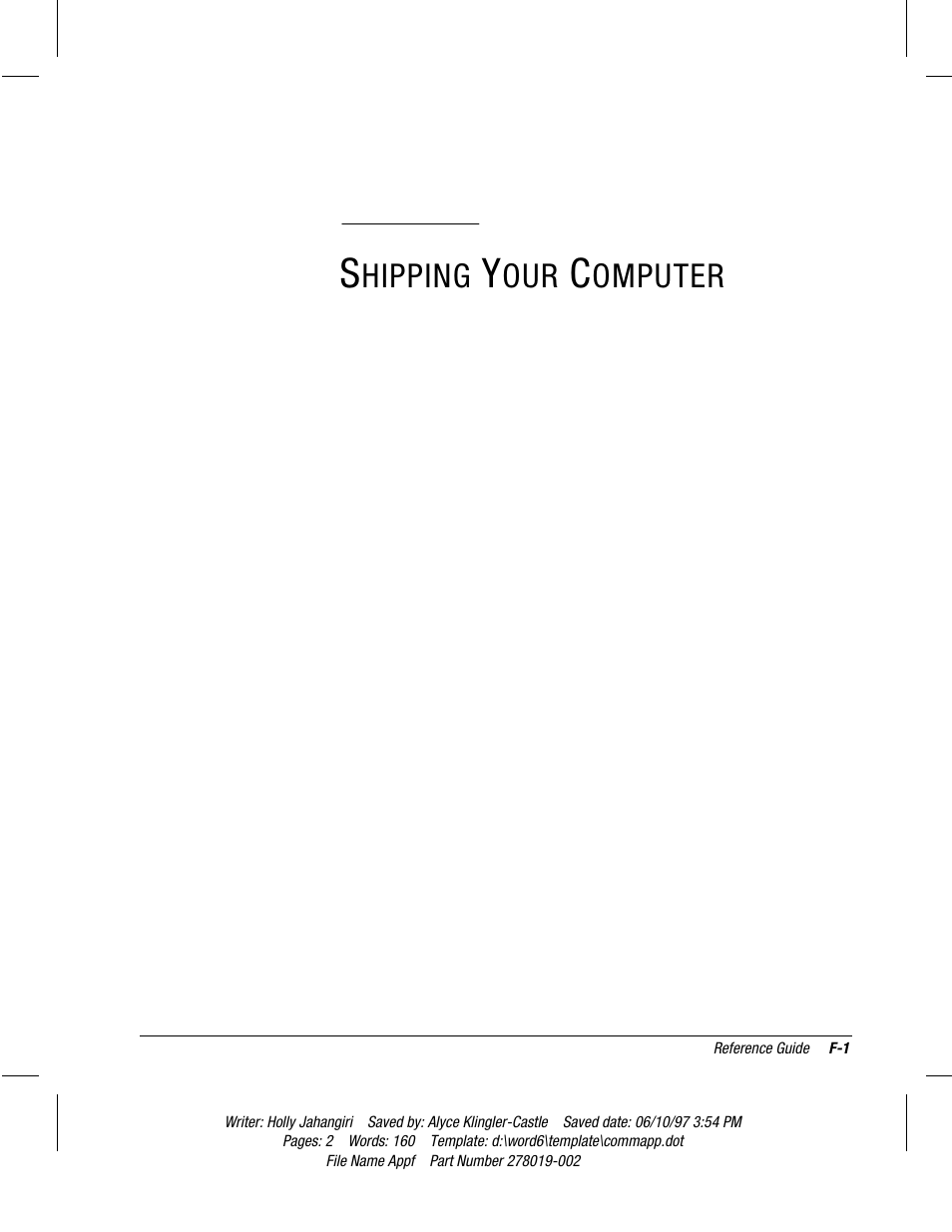 Shipping your computer, Appendix, Hipping | Omputer | Compaq Deskpro 2000 Series User Manual | Page 183 / 192