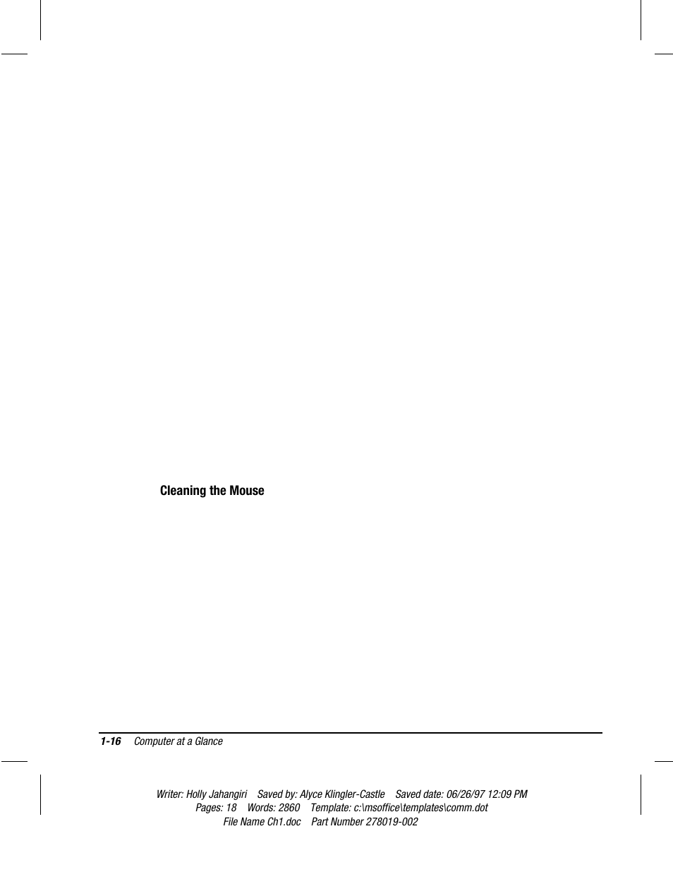 Cleaning the mouse | Compaq Deskpro 2000 Series User Manual | Page 22 / 192