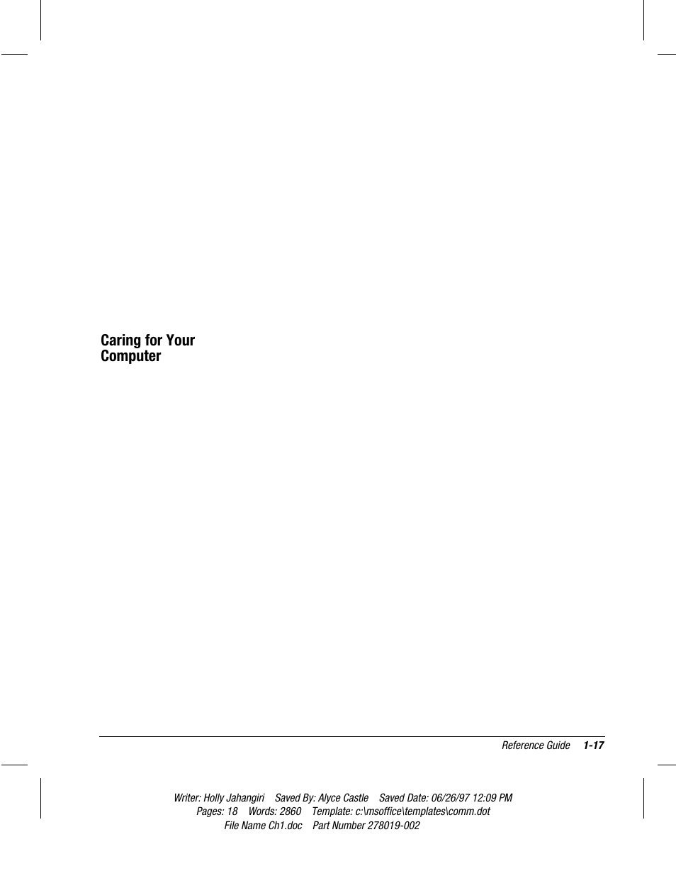 Caring for your computer | Compaq Deskpro 2000 Series User Manual | Page 23 / 192