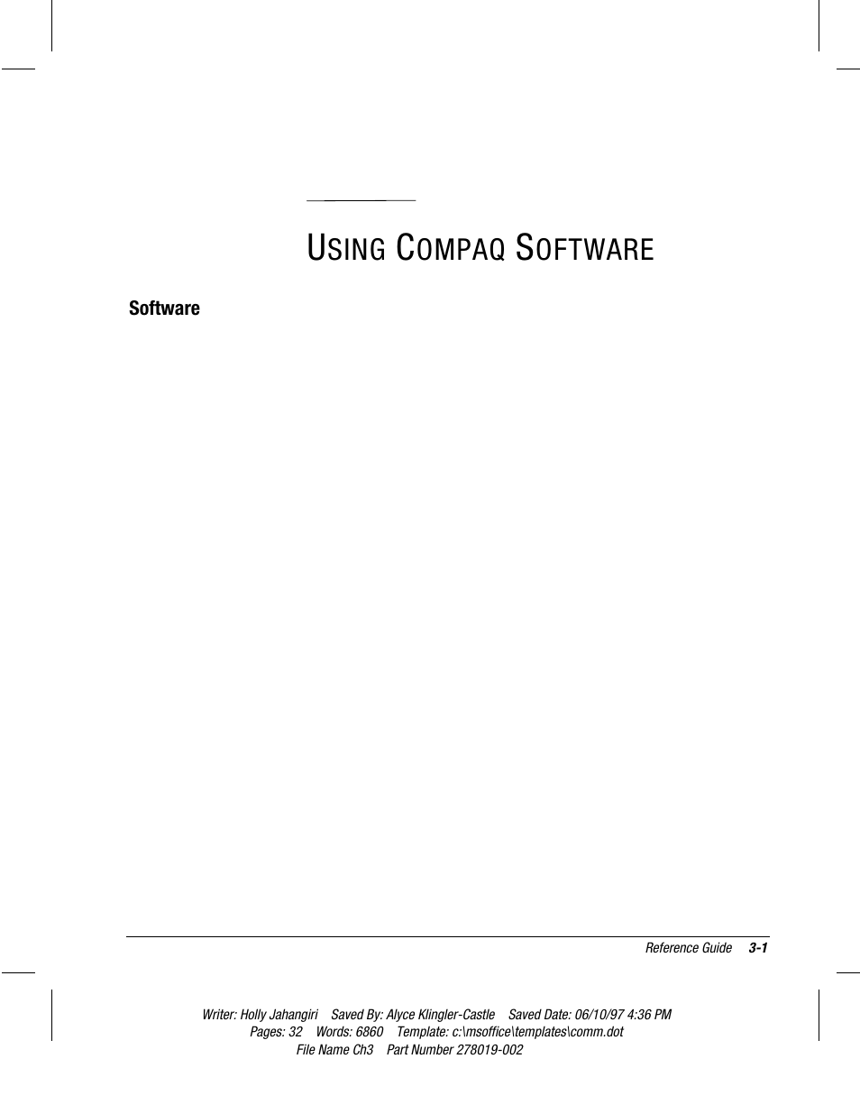 Using compaq software, Software, Chapter | Sing, Ompaq, Oftware | Compaq Deskpro 2000 Series User Manual | Page 36 / 192