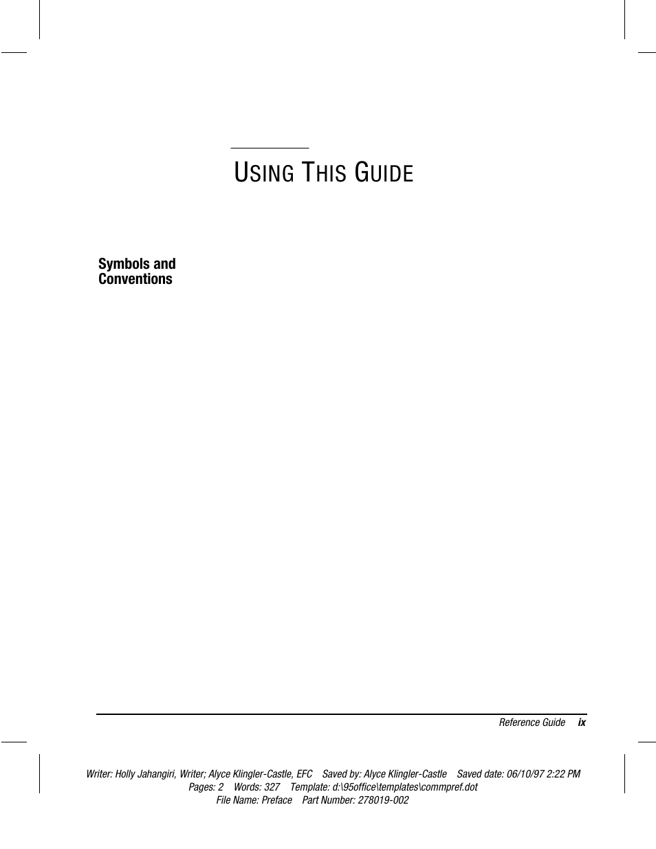 Preface, Using this guide, Symbols and conventions | Sing, Uide | Compaq Deskpro 2000 Series User Manual | Page 5 / 192
