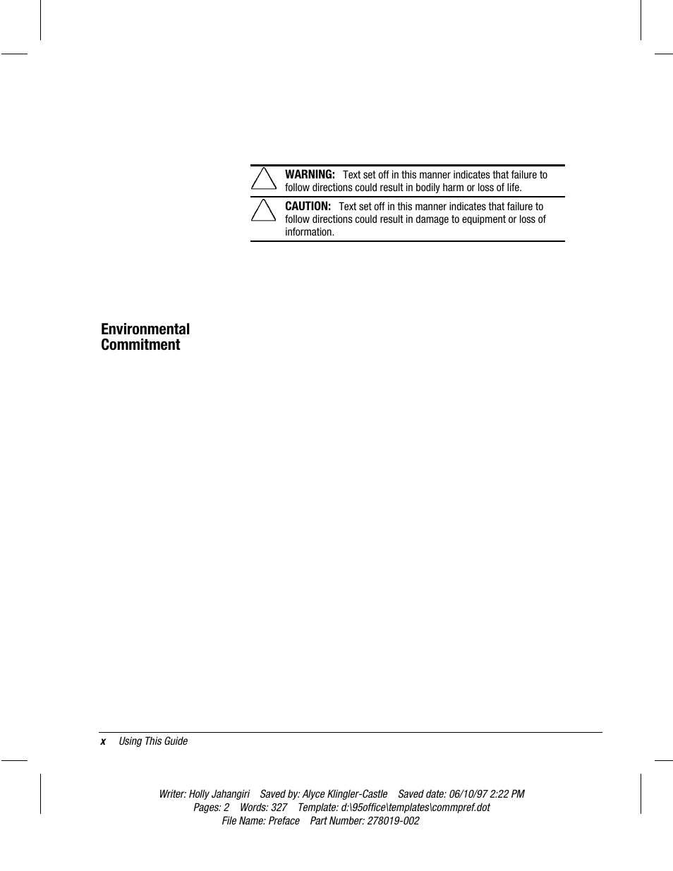 Environmental commitment | Compaq Deskpro 2000 Series User Manual | Page 6 / 192