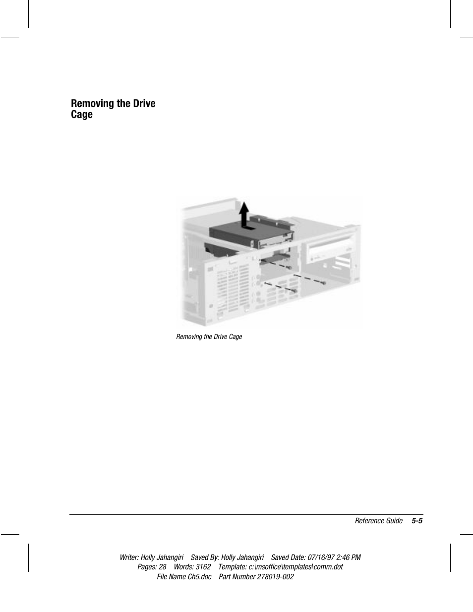 Removing the drive cage | Compaq Deskpro 2000 Series User Manual | Page 76 / 192