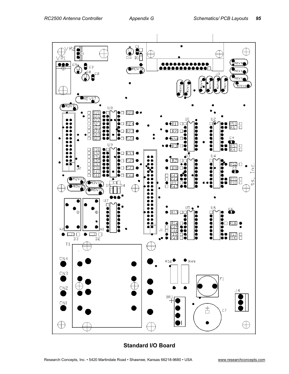 Standard i/o board | Research Concepts RC2500 User Manual | Page 102 / 181