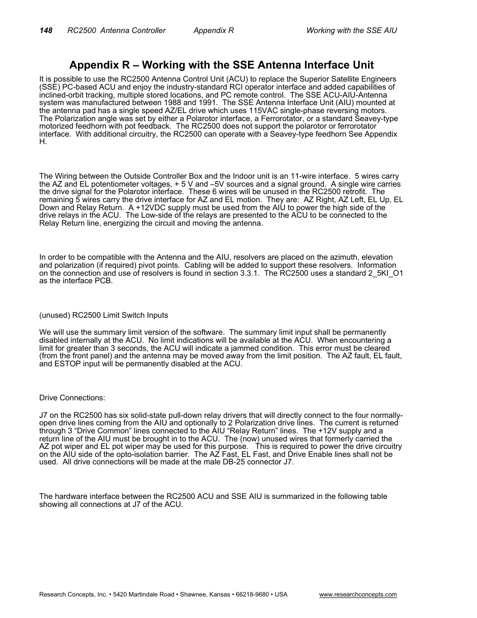 Appendix r – working with the sse antenna interfa | Research Concepts RC2500 User Manual | Page 155 / 181