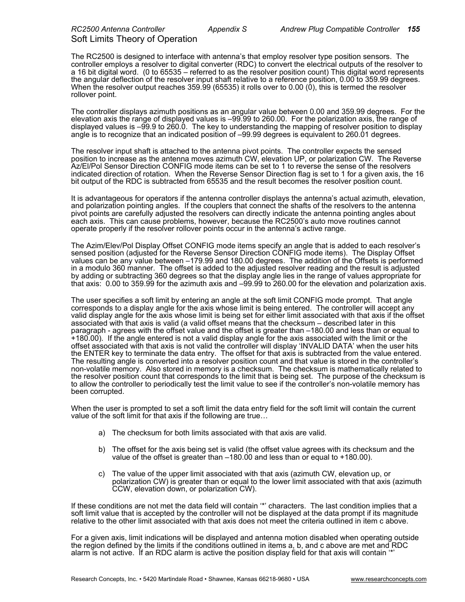 Soft limits theory of operation | Research Concepts RC2500 User Manual | Page 162 / 181