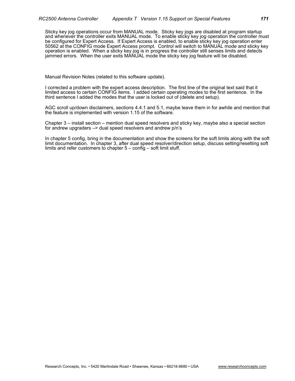 Research Concepts RC2500 User Manual | Page 178 / 181